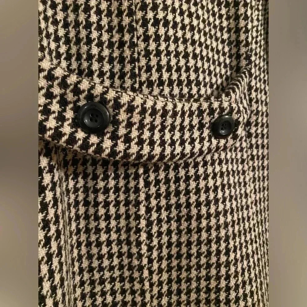 Larry Levine Herringbone Women's Coat Size 6 Black and White Vintage - Picture 6 of 11
